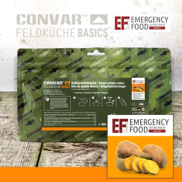 Convar Emergency Food | Søtpoteterninger | Frysetørket mat | 360g