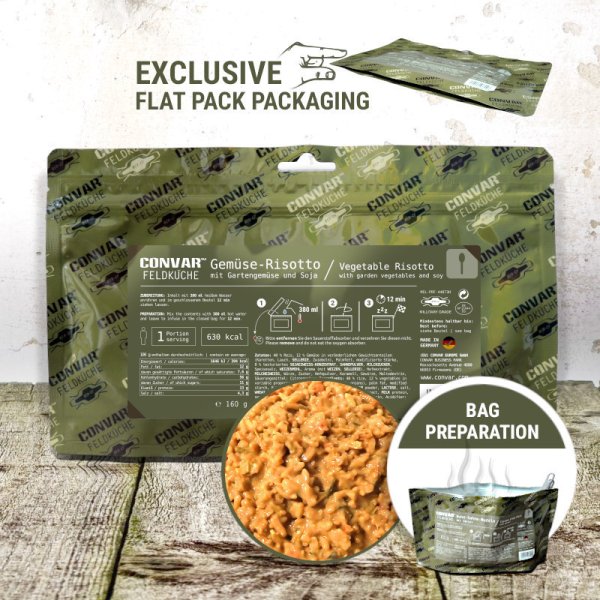 Convar Emergency Food | Vegetable Risotto | Frysetørket mat | 160g