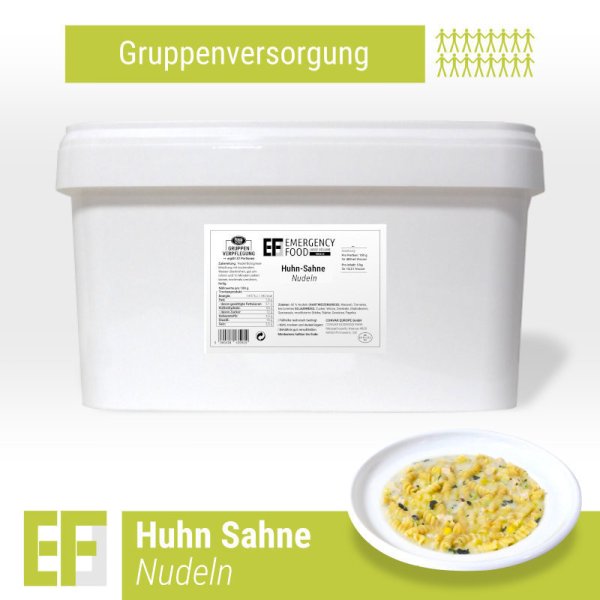 Convar Emergency Food | Nudler med kylling og spinat | Frysetørket mat | Måltidspakke | 3750g