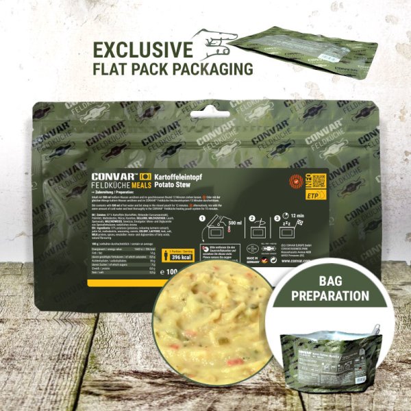 Convar Emergency Food | Potetgryte | Frysetørket mat | 100g