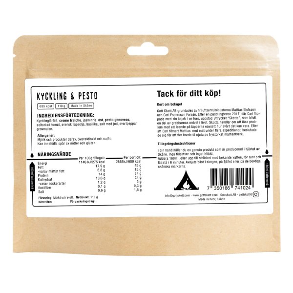 Gott Skott | Kylling og pesto | Utemat | 110g