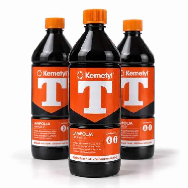 Kemetyl lampeolje 3-pakning