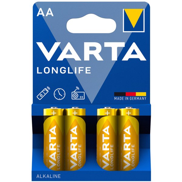 Varta Longlife AA-batteri i 4-pakning