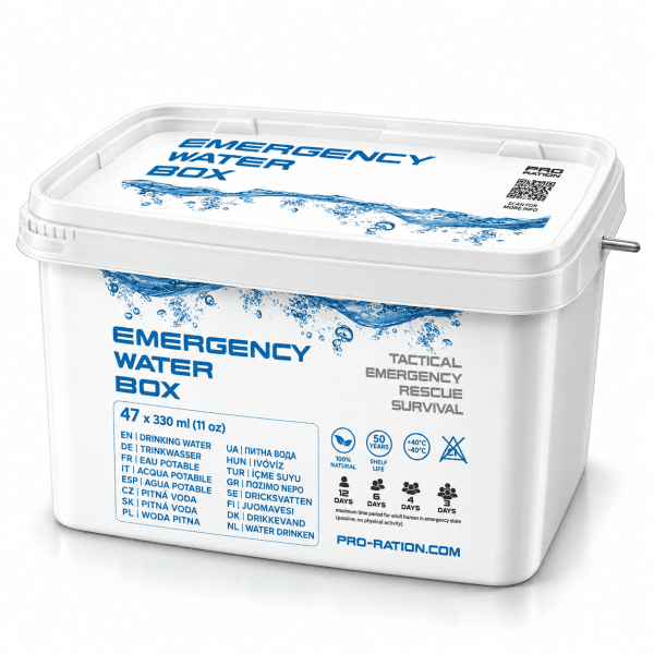 Pro Ration | Nødvannsboks | 50 års holdbarhet | 15500 g