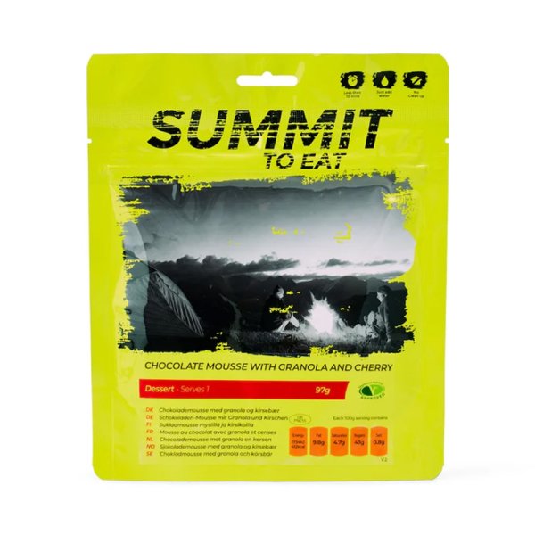 Summit To Eat | Sjokolademousse med granola og kirsebær | Frysetørket mat | 97g