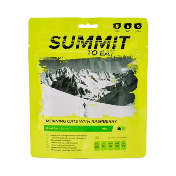 Summit To Eat | Morgenhavre med bringebær | Frysetørket mat | 98 g