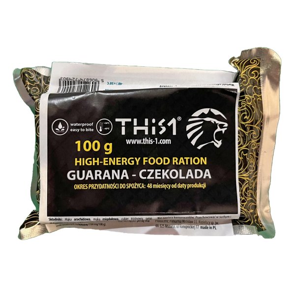 This-1 | Survival Bar | Sjokolade Guarana 100 g | Lang holdbarhet | 100g
